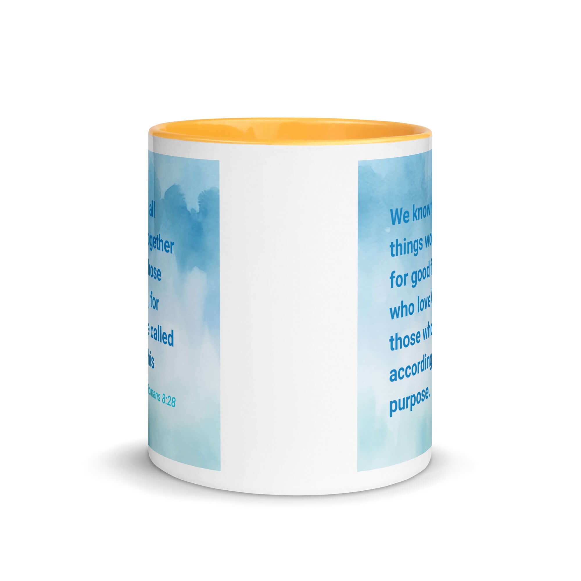 Rom 8:28 - Bible Verse, together for good White Ceramic Mug with Color Inside