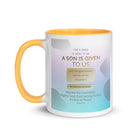 Isaiah 9:6 - Bible Verse, Wonderful Counselor White Ceramic Mug with Color Inside