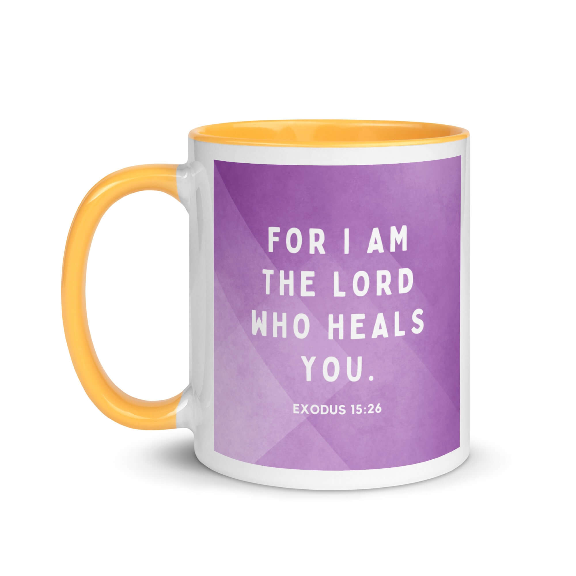 Exodus 15:26 Bible Verse, in his eyes White Ceramic Mug with Color Inside