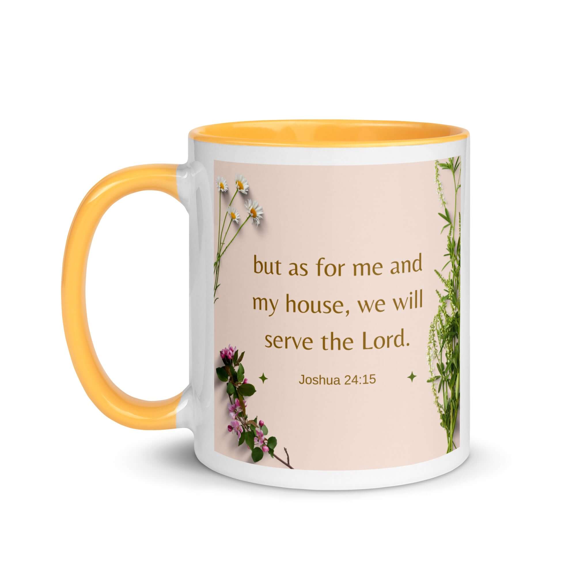 Joshua 24:15 Bible Verse, your fathers White Ceramic Mug with Color Inside