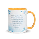 James 1:5 Bible Verse, lacks wisdom White Ceramic Mug with Color Inside