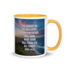 John 14:26 Bible Verse will teach White Ceramic Mug with Color Inside Golden Yellow 11 oz
