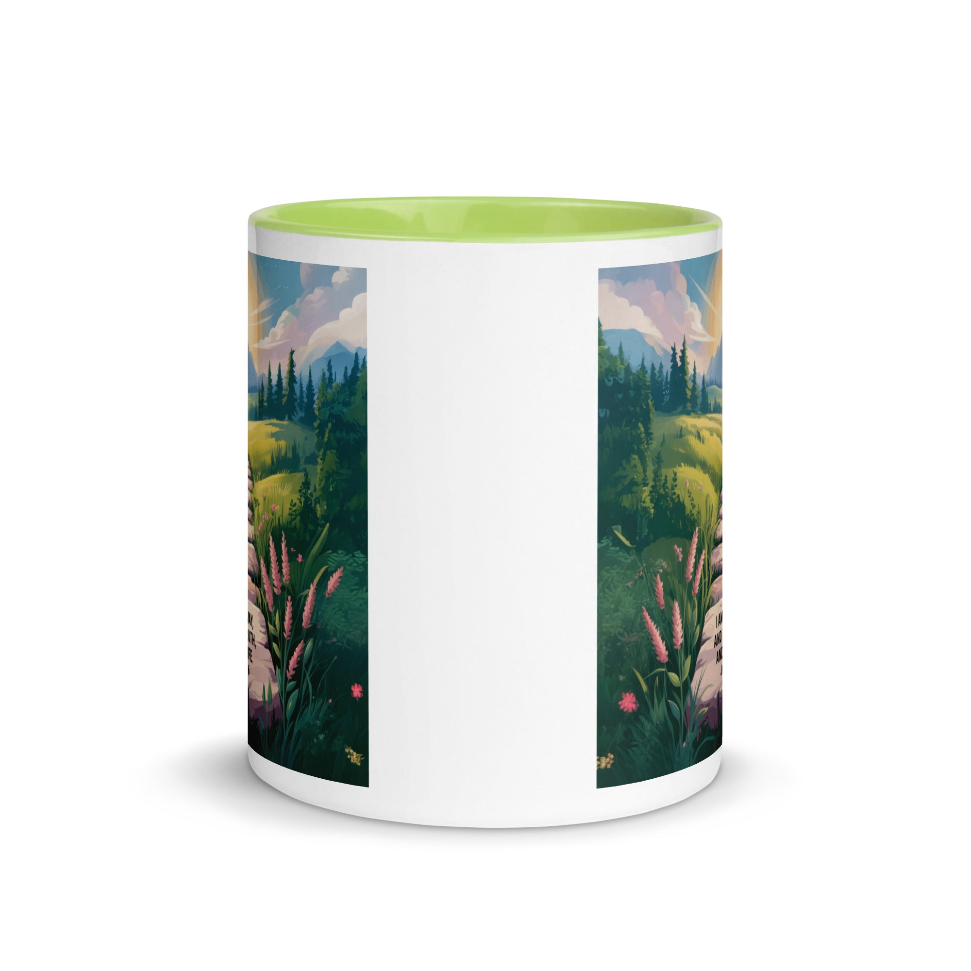 John 14:6 Bible Verse The Truth White Ceramic Mug with Color Inside