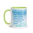 Rom 8:28 - Bible Verse, together for good White Ceramic Mug with Color Inside