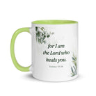 Exodus 15:26 Bible Verse, Gods voice White Ceramic Mug with Color Inside