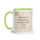 Joshua 24:15 Bible Verse, will serve White Ceramic Mug with Color Inside