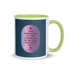 Col 3:23 - Bible Verse, work heartily White Ceramic Mug with Color Inside