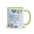 Deuteronomy 6:5 Bible Verse, You shall love White Ceramic Mug with Color Inside