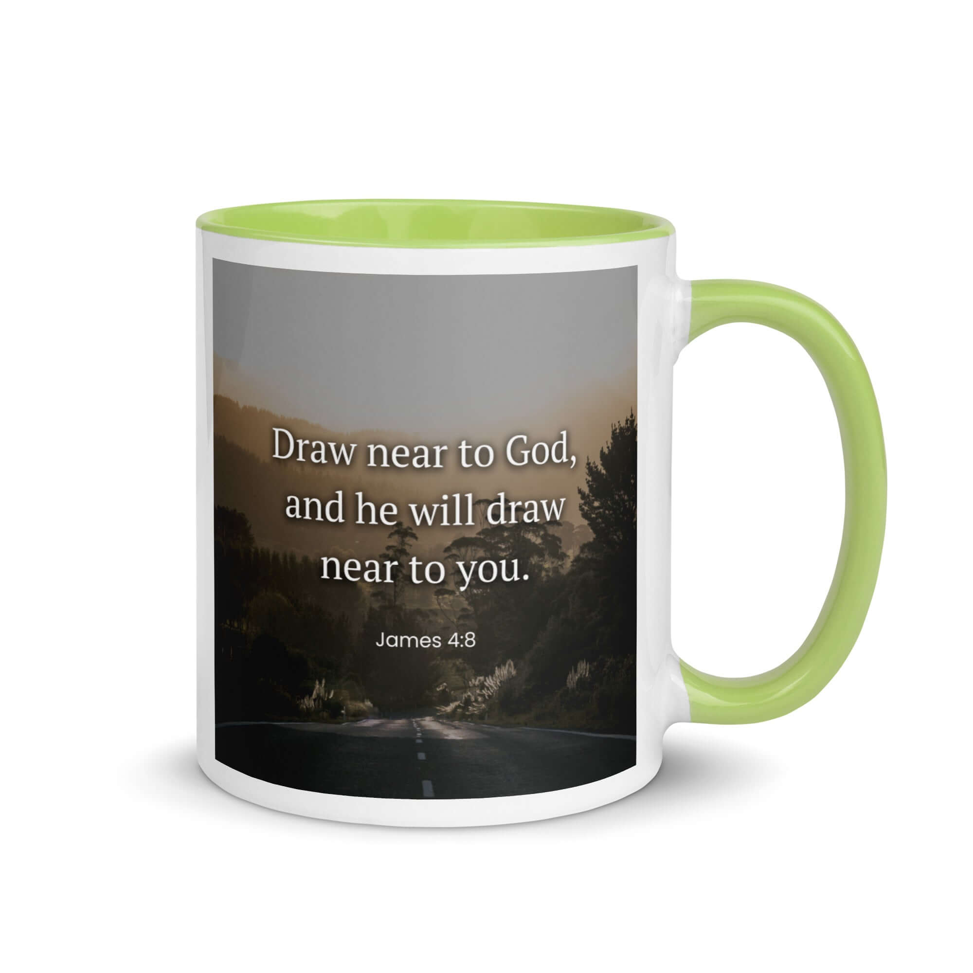 James 4:8 Bible Verse, Cleanse your White Ceramic Mug with Color Inside