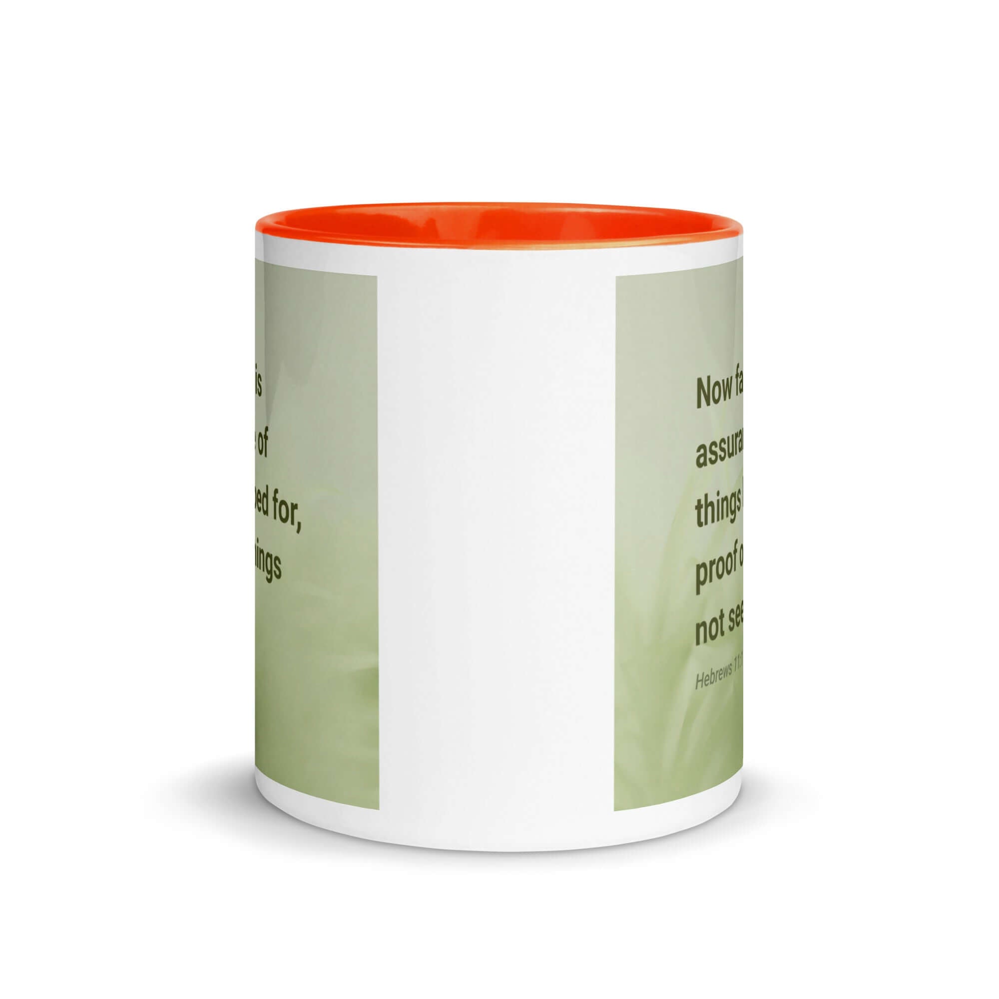 Heb 11:1 - Bible Verse, faith is assurance White Ceramic Mug with Color Inside