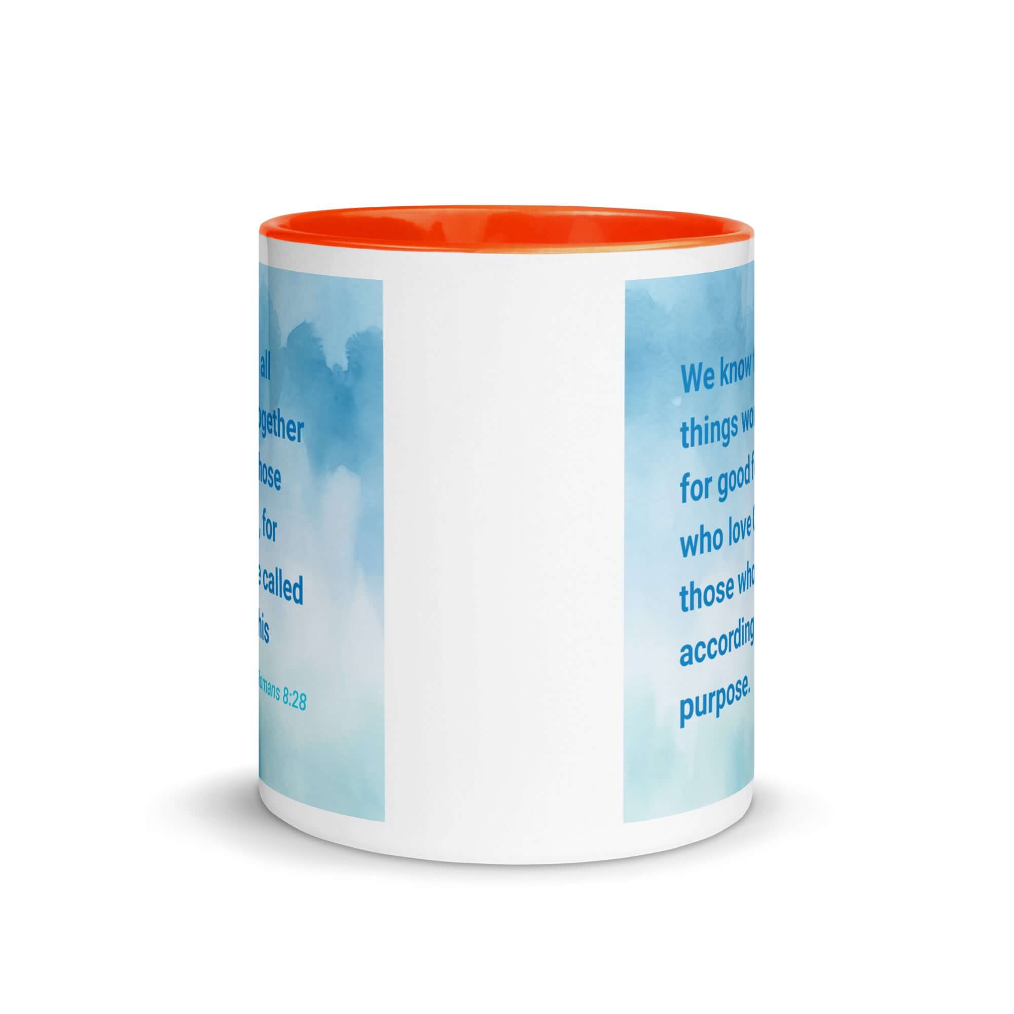 Rom 8:28 - Bible Verse, together for good White Ceramic Mug with Color Inside