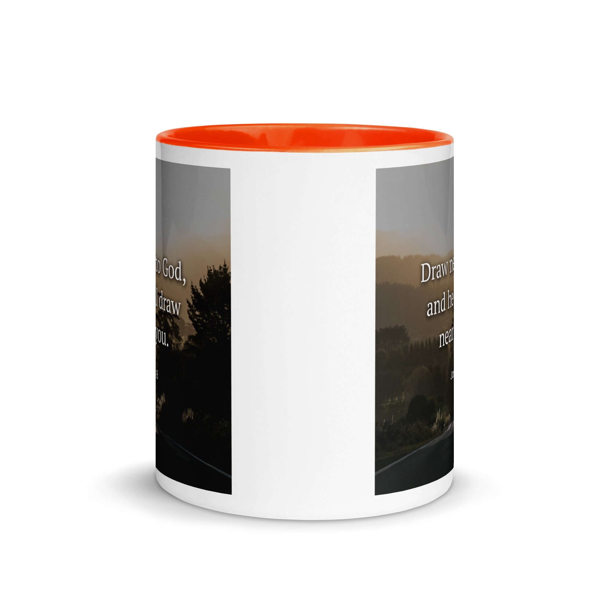 James 4:8 Bible Verse, Cleanse your White Ceramic Mug with Color Inside