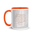 Revelation 21:4 Bible Verse, He will wipe White Ceramic Mug with Color Inside