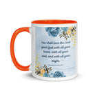 Deuteronomy 6:5 Bible Verse, You shall love White Ceramic Mug with Color Inside