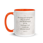 Joshua 1:9 Bible Verse, Be strong White Ceramic Mug with Color Inside