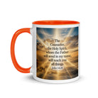 John 14:26 Bible Verse will send White Ceramic Mug with Color Inside