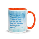 Rom 8:28 - Bible Verse, together for good White Ceramic Mug with Color Inside