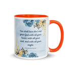 Deuteronomy 6:5 Bible Verse, You shall love White Ceramic Mug with Color Inside