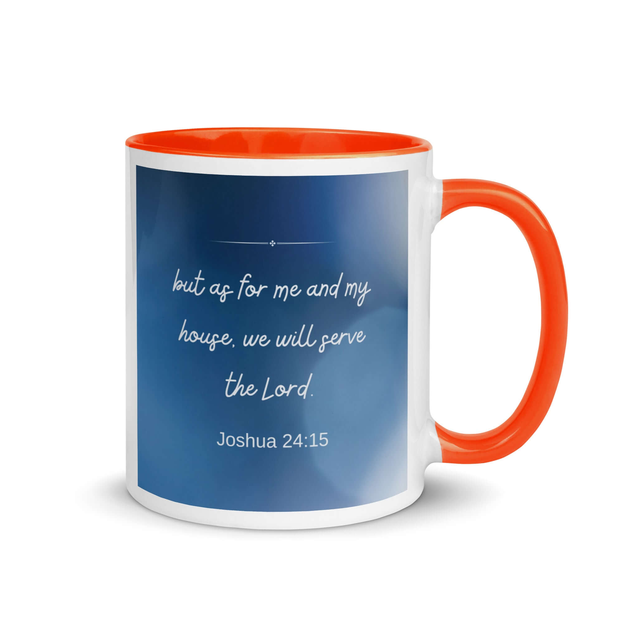 Joshua 24:15 Bible Verse, choose today White Ceramic Mug with Color Inside