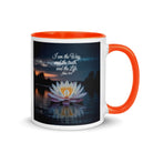John 14:6 Bible Verse The Father White Ceramic Mug with Color Inside Orange 11 oz