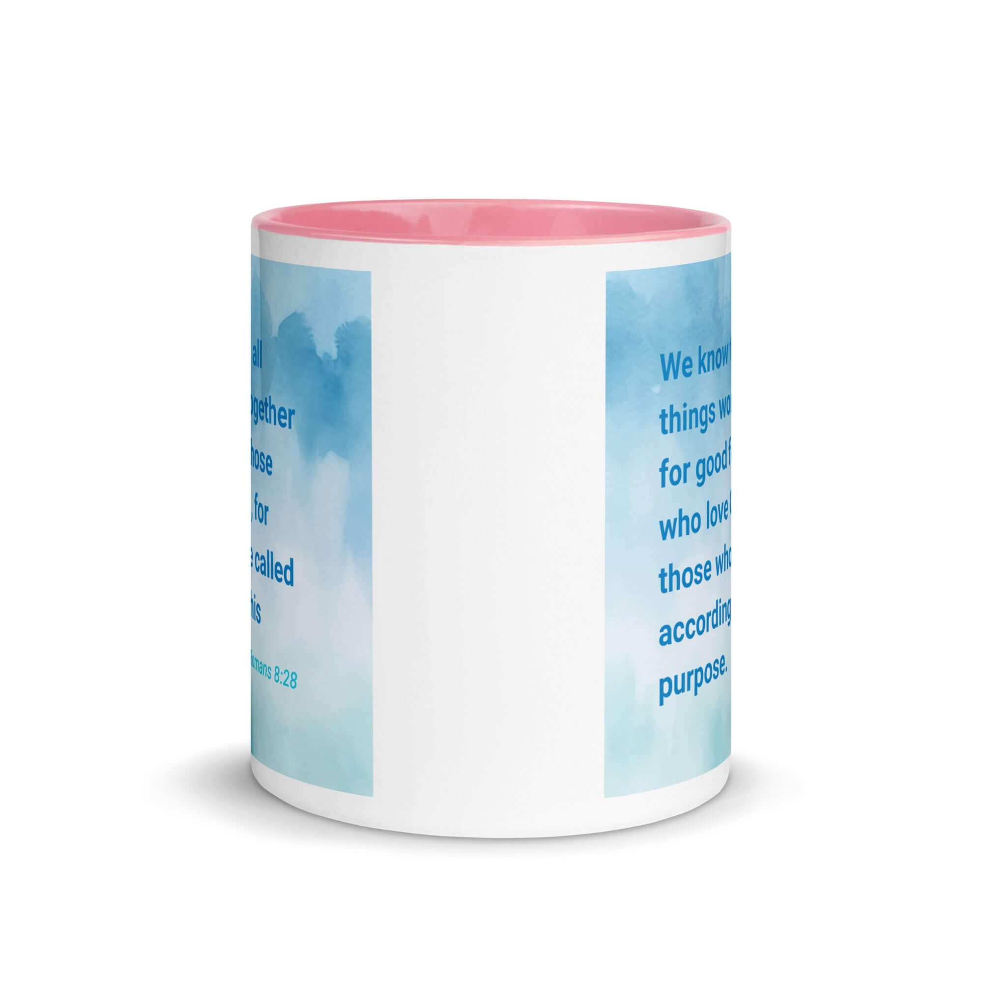 Rom 8:28 - Bible Verse, together for good White Ceramic Mug with Color Inside