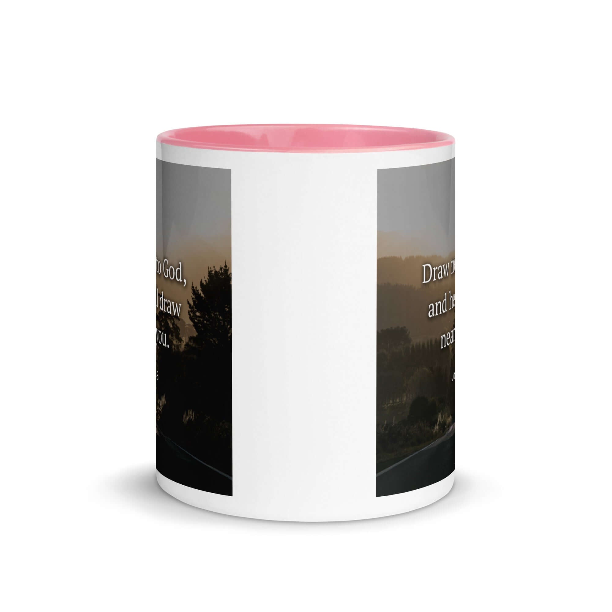 James 4:8 Bible Verse, Cleanse your White Ceramic Mug with Color Inside