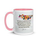 John 3:16 Bible Verse, He gave His Son White Ceramic Mug with Color Inside