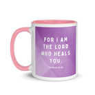 Exodus 15:26 Bible Verse, in his eyes White Ceramic Mug with Color Inside