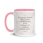 Joshua 1:9 Bible Verse, Be strong White Ceramic Mug with Color Inside