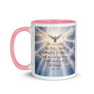 John 14:26 Bible Verse Father White Ceramic Mug with Color Inside