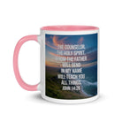 John 14:26 Bible Verse will teach White Ceramic Mug with Color Inside