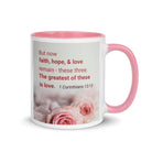 1 Cor 13:13 - Bible Verse, The Greatest is Love Mug Color Inside