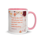 Prov 3:5 - Bible Verse, Trust in the LORD White Ceramic Mug with Color Inside