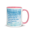 Rom 8:28 - Bible Verse, together for good White Ceramic Mug with Color Inside