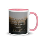 James 4:8 Bible Verse, Cleanse your White Ceramic Mug with Color Inside