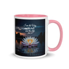 John 14:6 Bible Verse The Father White Ceramic Mug with Color Inside Pink 11 oz