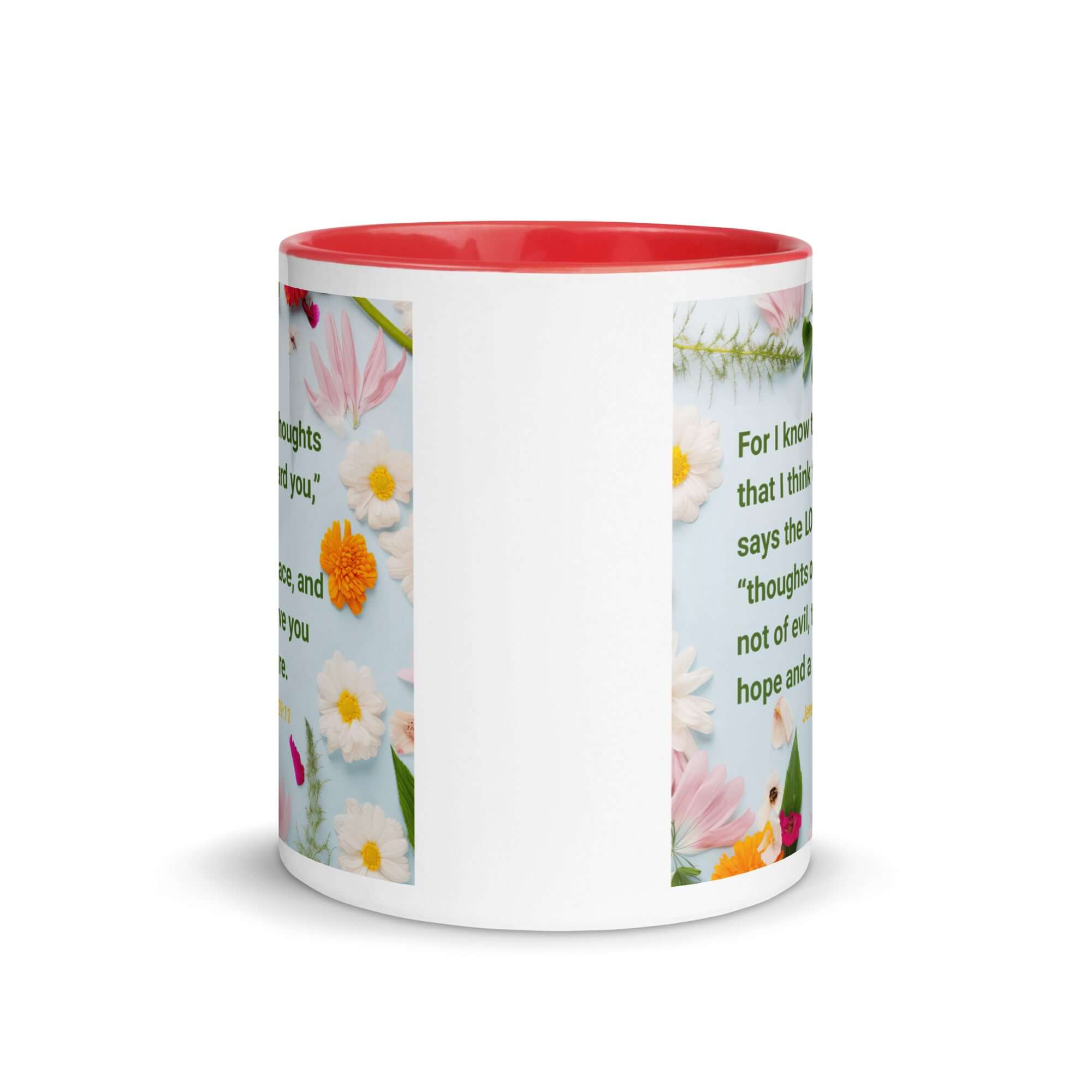 Jer 29:11 - Bible Verse, to give you hope White Ceramic Mug with Color Inside