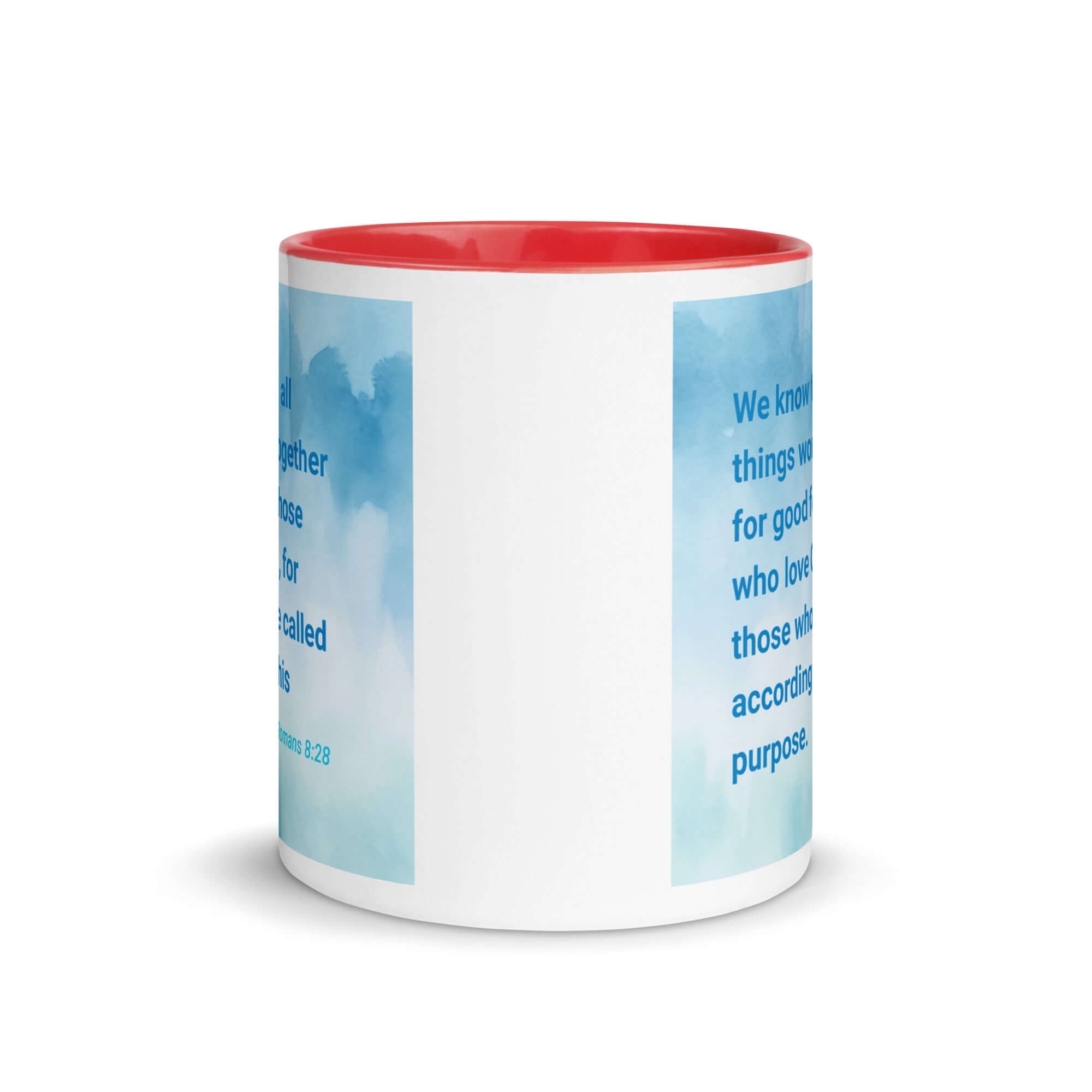 Rom 8:28 - Bible Verse, together for good White Ceramic Mug with Color Inside