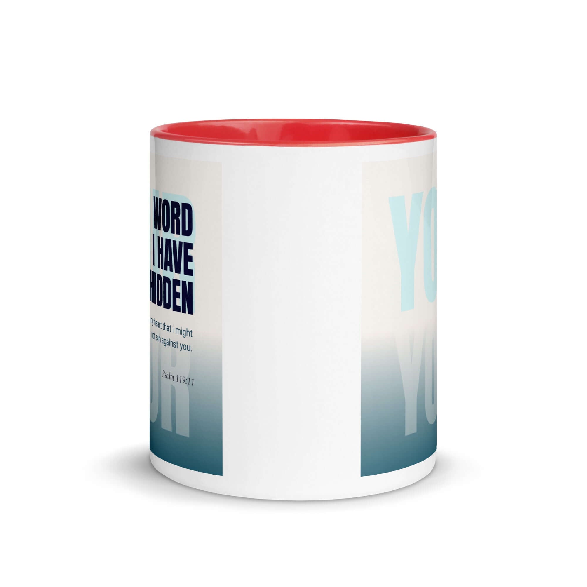 Psalm 119:11 - Bible Verse, hidden your word White Ceramic Mug with Color Inside