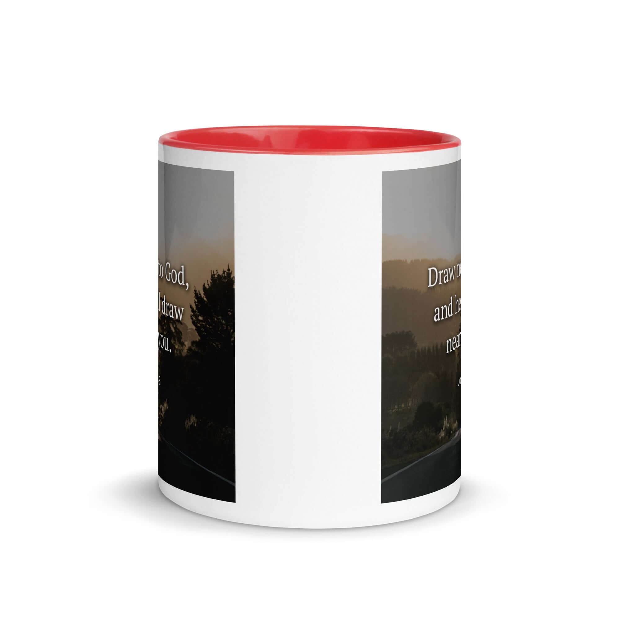James 4:8 Bible Verse, Cleanse your White Ceramic Mug with Color Inside