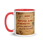 Psalm 46:1 - Bible Verse, God is Our Refuge Mug Color Inside