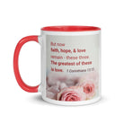 1 Cor 13:13 - Bible Verse, The Greatest is Love Mug Color Inside