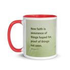 Heb 11:1 - Bible Verse, faith is assurance White Ceramic Mug with Color Inside