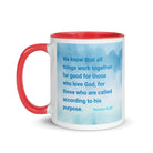 Rom 8:28 - Bible Verse, together for good White Ceramic Mug with Color Inside