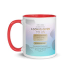 Isaiah 9:6 - Bible Verse, Wonderful Counselor White Ceramic Mug with Color Inside