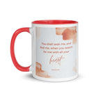 Jeremiah 29:13 - Bible Verse, find me White Ceramic Mug with Color Inside