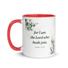 Exodus 15:26 Bible Verse, Gods voice White Ceramic Mug with Color Inside