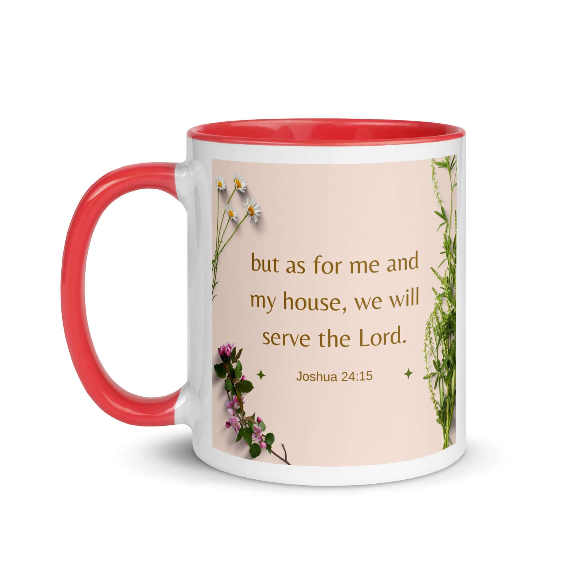 Joshua 24:15 Bible Verse, your fathers White Ceramic Mug with Color Inside