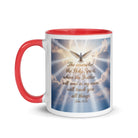 John 14:26 Bible Verse Father White Ceramic Mug with Color Inside