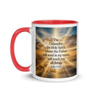 John 14:26 Bible Verse will send White Ceramic Mug with Color Inside
